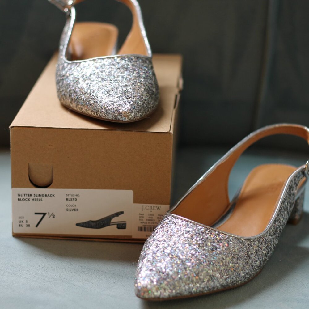 J. Crew Factory Sparkle Slingbacks